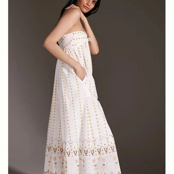 *NWT* Anthropologie Strapless Eyelet Jumpsuit